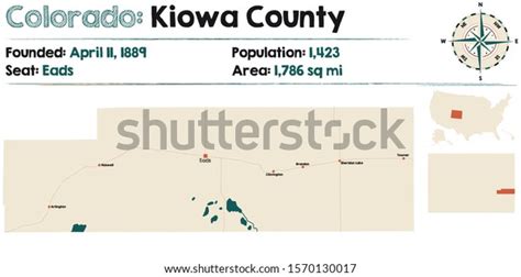 Large Detailed Map Kiowa County Colorado Stock Vector (Royalty Free ...