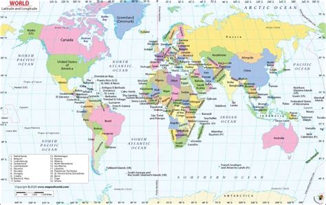 World Map with Latitude and Longitude | World map latitude, Latitude and longitude map, Free ...