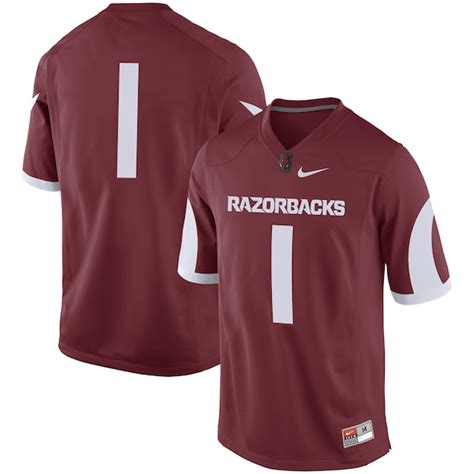 #1 Arkansas Razorbacks Nike Game Football Jersey - Cardinal