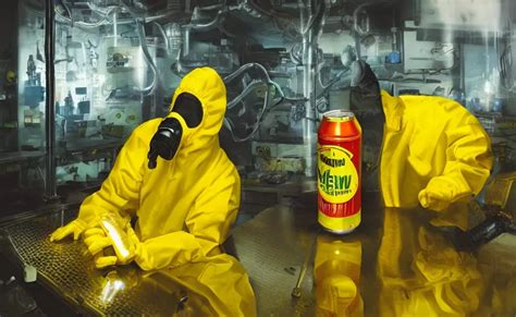 a person in a yellow hazmat suit handling a glowing | Stable Diffusion ...