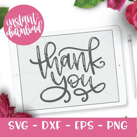 Thank You SVG Thank You Cut File Thank You Graphic SVG Cut - Etsy