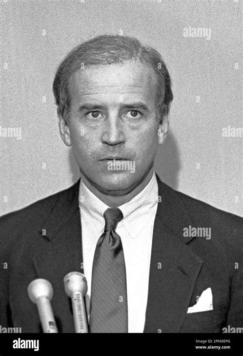 US Senator from Delaware, Joseph Biden campaigns for Democratic Presidential nomination in 1987 ...