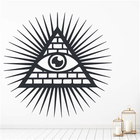 Illuminati Symbol Eye Light Circle Wall Sticker