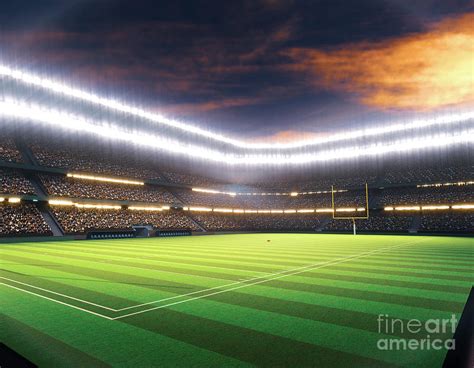 American Football Stadium and Ball Digital Art by Allan Swart - Fine Art America