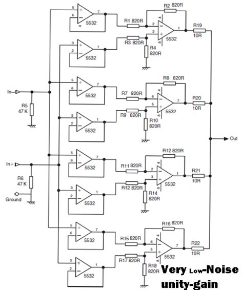 Low-Noise operational amplifier. - Electronic Circuit