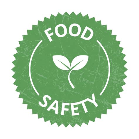 Food Safety Icons, Safe Food Badge, Seal, Tag, Label, Sticker, Emblem With Grunge Effect ...