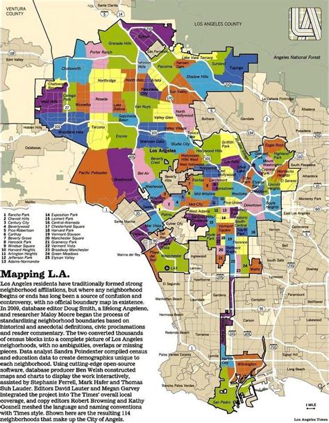 City of Los Angeles map boundaries - LA city map boundaries (California - USA)