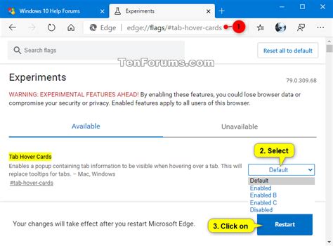 How to Enable or Disable Tab Hover Cards in Microsoft Edge Chromium | Tutorials