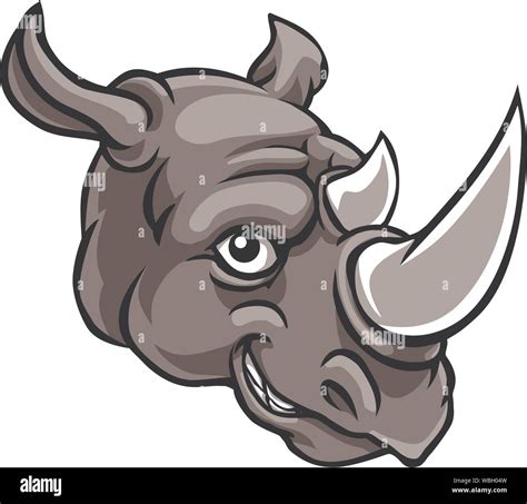 Rhino Mascot Cute Happy Cartoon Character Stock Vector Image & Art - Alamy