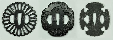 Common shapes of tsuba (sword guard)