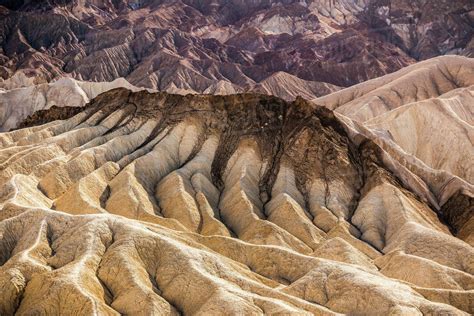 Zabriskie Point rock formation landscape in Death Valley National Park, California, USA - Stock ...