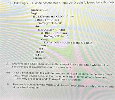 Solved The following VHDL code describes a 4-input AND-gate | Chegg.com