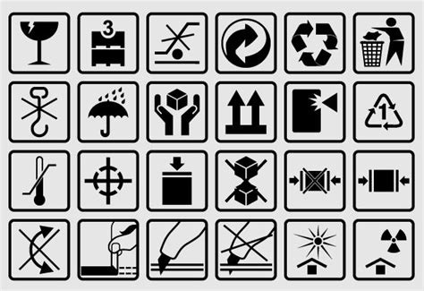 black and white signs showing different types of symbols