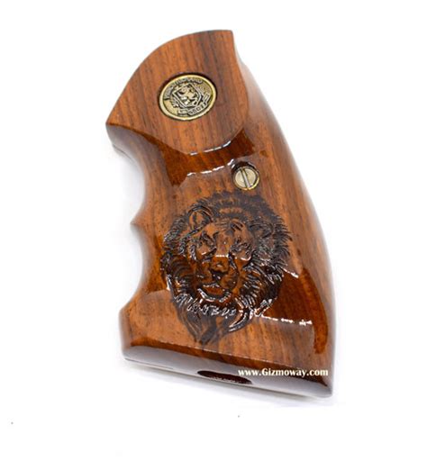 IOF Revolver Wood Full Grip Lion Logo Style Side Screw - Gizmoway