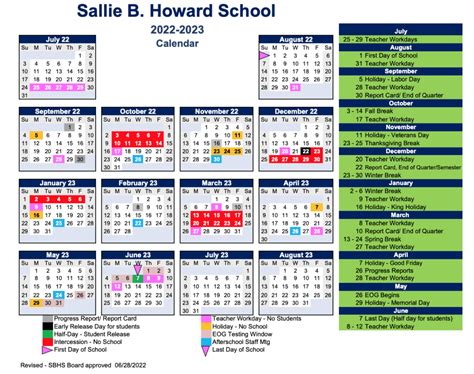 Calendar - Sallie B Howard School | Public Charter School | Wilson, NC