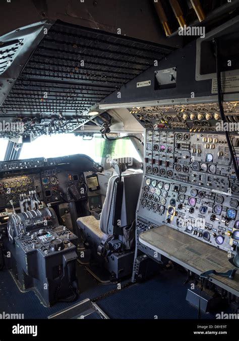 Cockpit Of A Boeing 747 Airplane