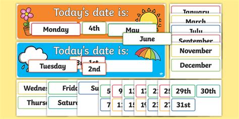 Today's Day and Date Display Pack - Printable Calendar