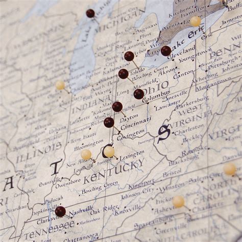 Rustic Vintage USA canvas push pin map Usa Travel Map, Travel Map Pins ...