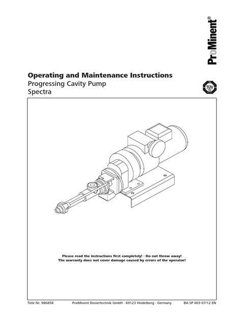 Progressive Cavity Pump O&M | PDF | Pump | Safety