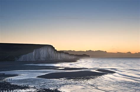 Seven Sisters chalk cliffs Winter sunrise Photograph by Matthew Gibson | Fine Art America