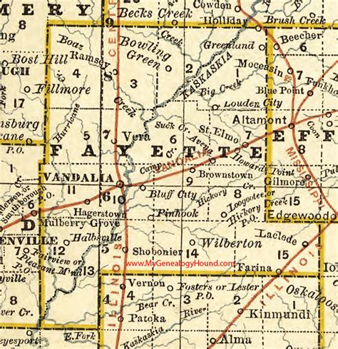 Fayette County, Illinois 1881 Map, Vandalia