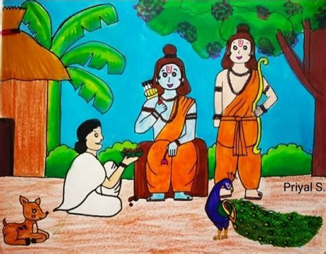 Draw Ram,Lakshman,Ramayana drawing for kids.easy ramayan scene | Easy cartoon drawings, Art ...