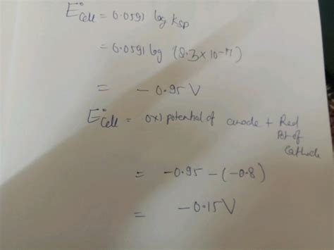 The solubility product of silver iodide is 8.3 x 10-17 and the standard reduction potential of ...