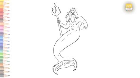 Poseidon the Greek god of the sea drawing easy | How to draw Greek God ...