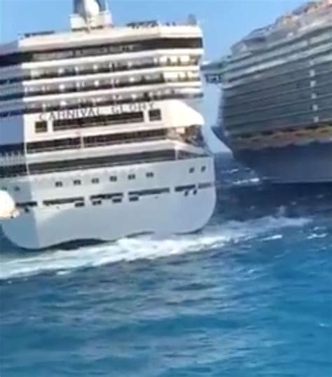 Carnival cruise ships crash in Mexico - aftermath caught on camera in ...