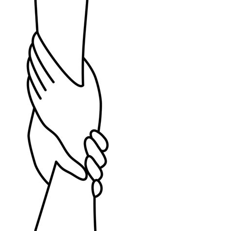 Outline of holding and helping hands. helping and support concept. 13740870 Vector Art at Vecteezy