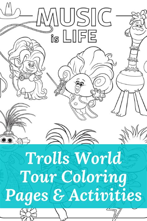 Trolls World Tour Coloring Pages & Printables » The Denver Housewife