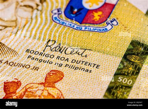 Front side of 500 peso bill of the Philippines. 500 Philippine Peso ...