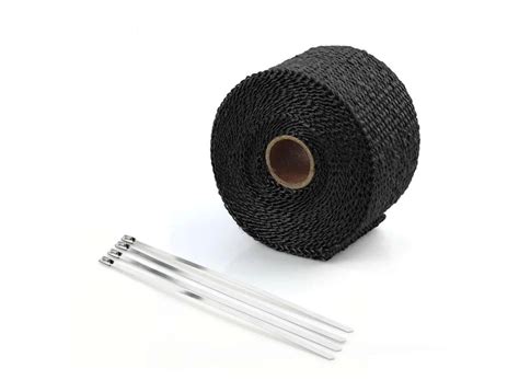 10m Black Exhaust Header Pipe Insulation Thermal Heat Wrap Roll ...