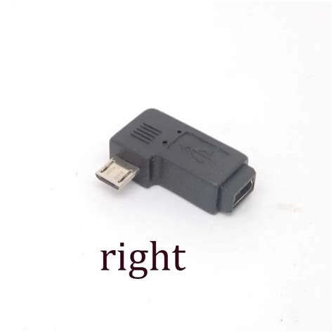 90 Degree right Angle Adapter micro USB Type A B male to mini USB ...