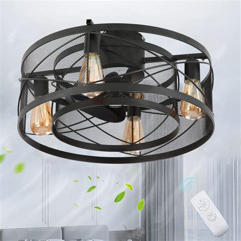 Buy Caged Ceiling Fan with Lights, 20” Ceiling Fan with Lights and ...