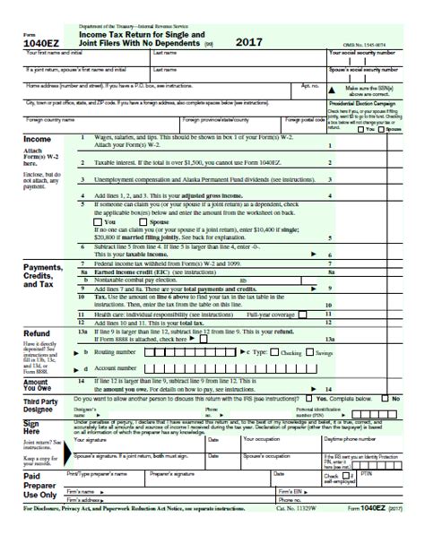 Printable 1040ez Form 2023 - Printable Forms Free Online