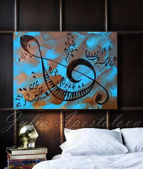 Musical Notes Art Abstract Music Painting Gift for Musician - Etsy