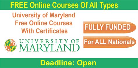 University of Maryland Free Online Courses 2023 with Certificate