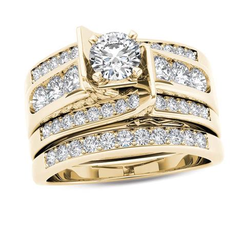 Zales: Larger Image | Bridal ring sets yellow gold, Bridesmaid jewelry sets, Bridal engagement rings