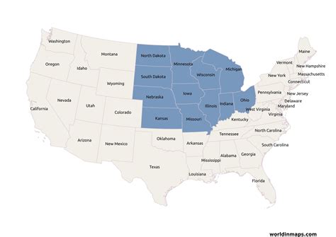 Midwest (Midwestern United States) - World in maps