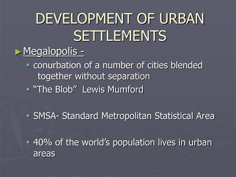 PPT - SETTLEMENT PATTERNS/ URBAN GEOGRAPHY PowerPoint Presentation, free download - ID:6260391