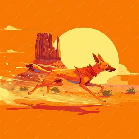 Premium Vector | Azawakh Running in the Desert