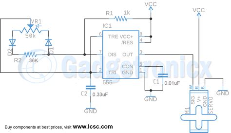 Servo motor control using IC 555 - Gadgetronicx