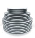 Stack of clean generic white ceramic plates - Free Stock Image