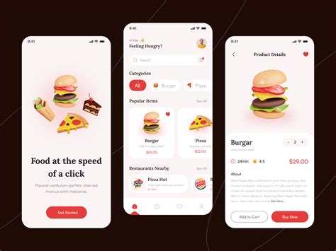 Food Delivery mobile app screens by Designmint on Dribbble