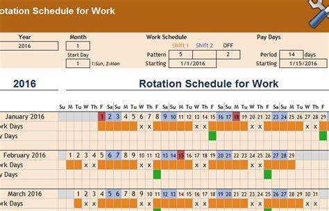 Rotation Schedule Template