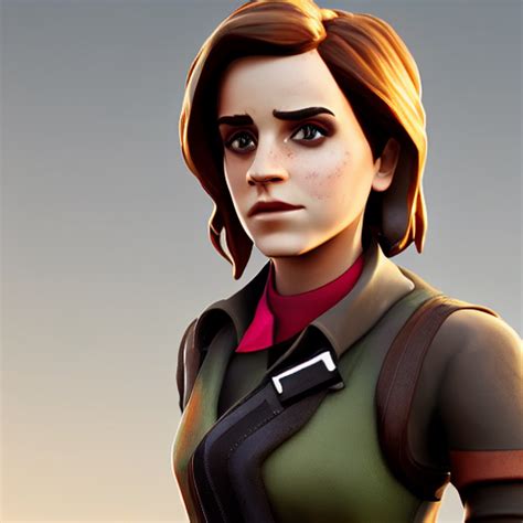 prompthunt: textured film grain freckled face emma watson as a fortnite ...