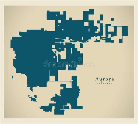 Modern City Map - Aurora Colorado City of the USA Stock Vector ...