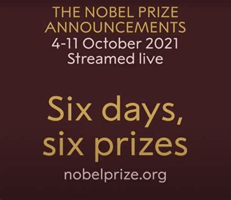 The Nobel Prize announcements 2021 - Observer Voice