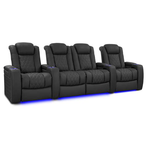 Valencia Theater Seating Leather Home Theater Seating with Cup Holder ...